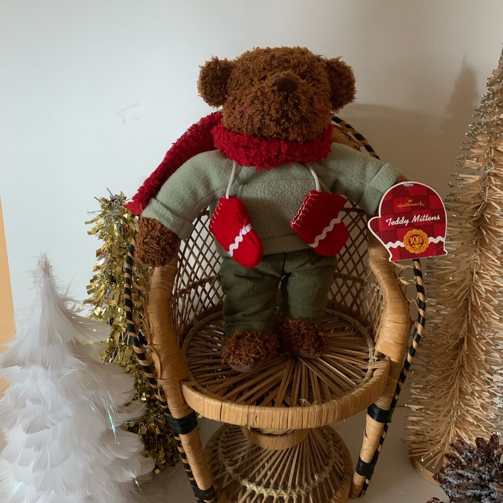 Holiday Hallmark Teddy Mittens 100th  Anniversary Bear
